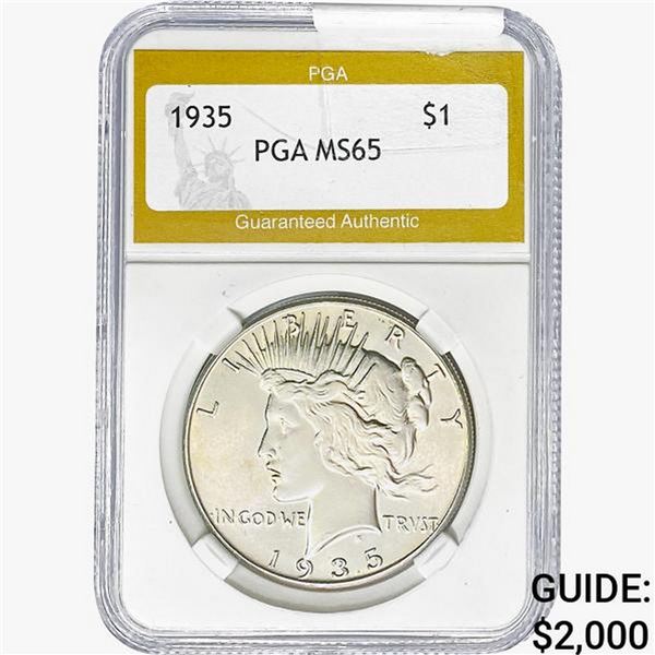 1935 Silver Peace Dollar PGA MS65