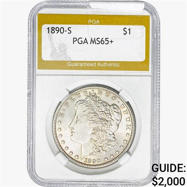 1890-S Morgan Silver Dollar PGA MS65+