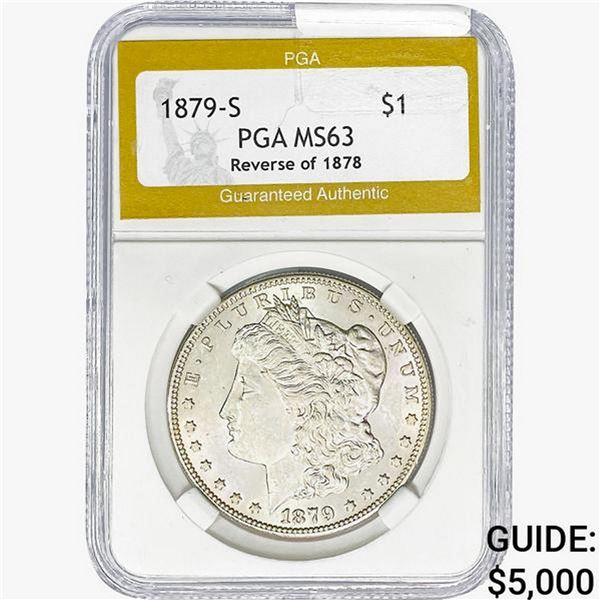1879-S REV 78 Morgan Silver Dollar PGA MS63
