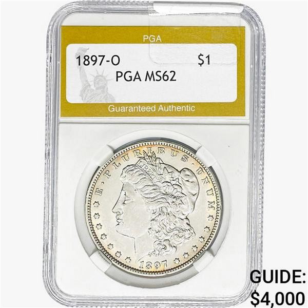 1897-O Morgan Silver Dollar PGA MS62