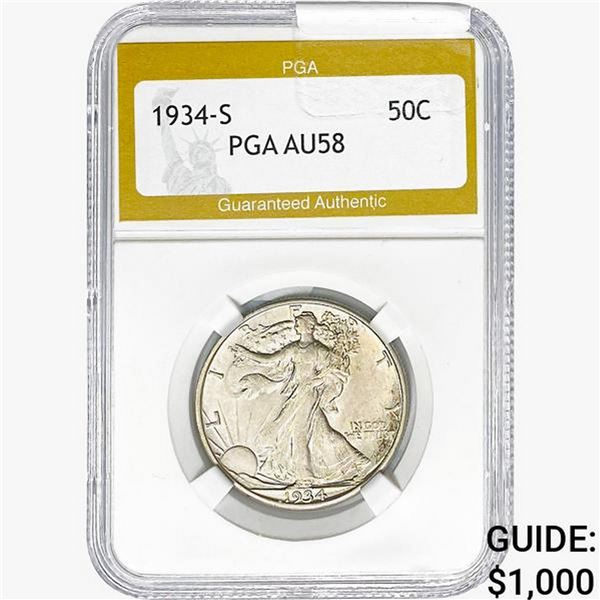 1934-S Walking Liberty Half Dollar PGA AU58