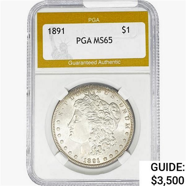1891 Morgan Silver Dollar PGA MS65