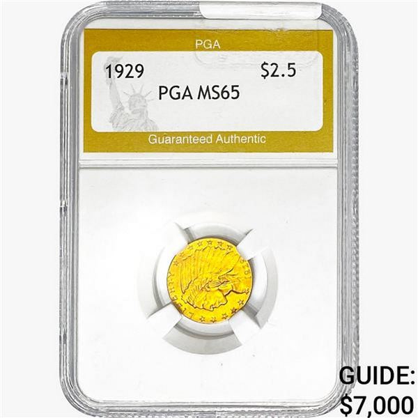 1929 $2.50 Gold Quarter Eagle PGA MS65