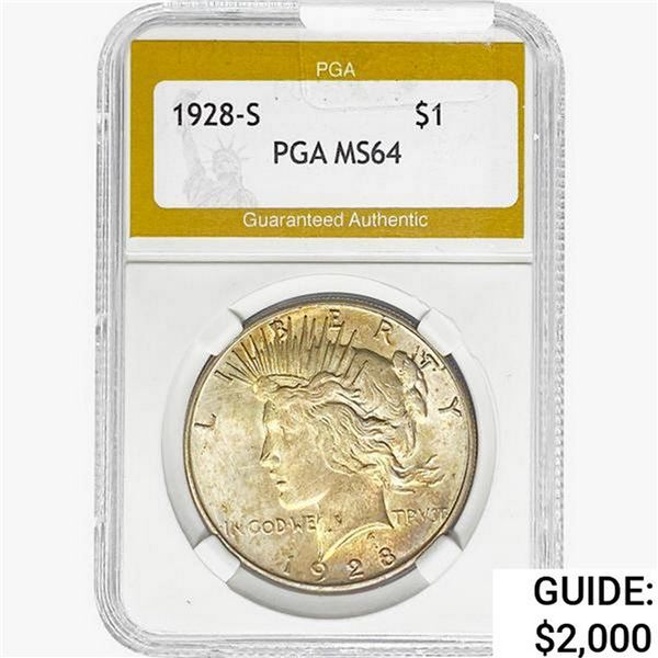 1928-S Silver Peace Dollar PGA MS64