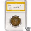 1849 Braided Hair Large Cent PGA AU58