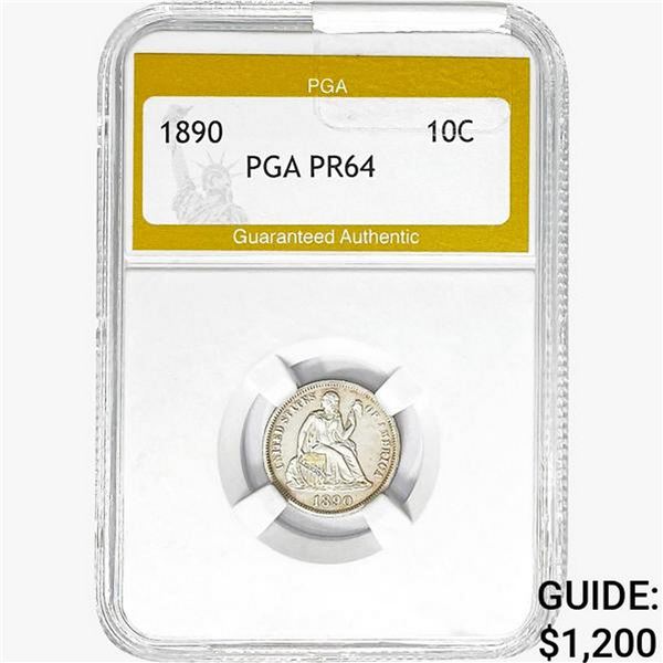 1890 Seated Liberty Dime PGA PR64