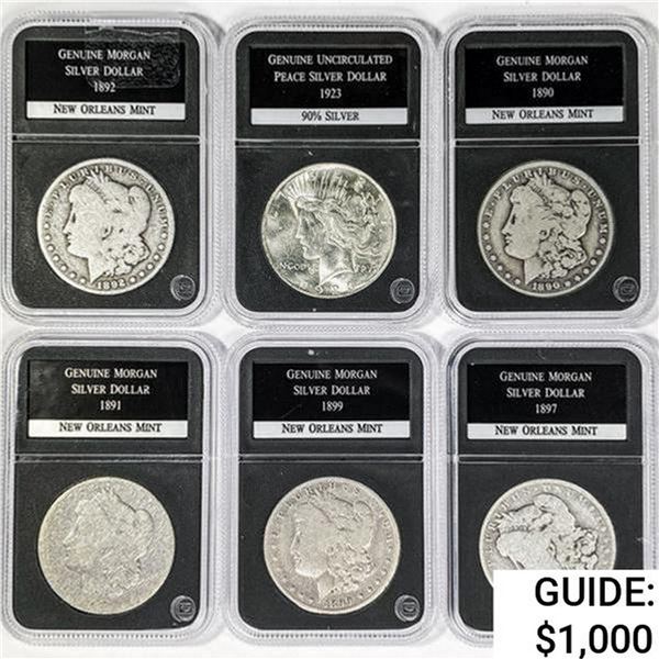 [6] 1890-1923 Silver Dollars PCS Genuine