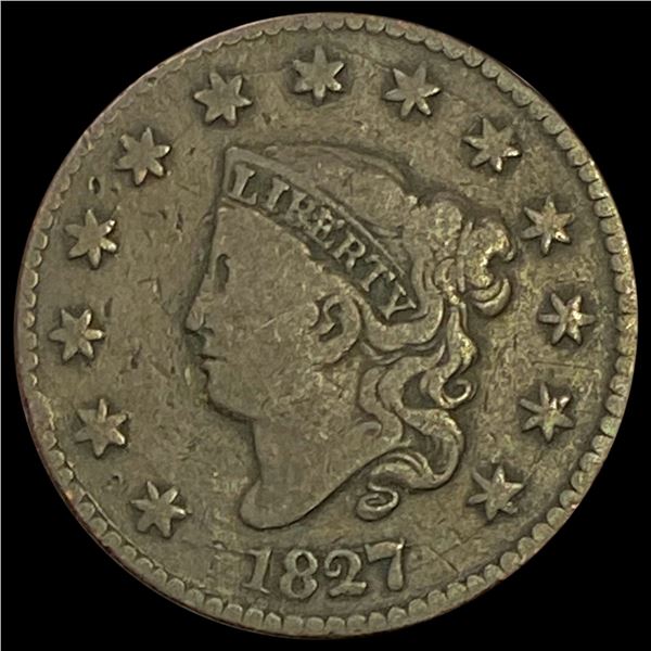1827 Coronet Head Large Cent NICELY CIRCULATED