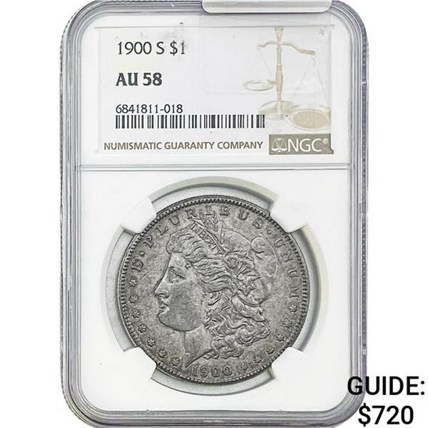 1900-S Morgan Silver Dollar NGC AU58