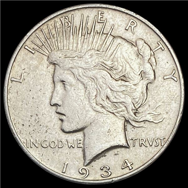 1934-S Silver Peace Dollar CHOICE AU