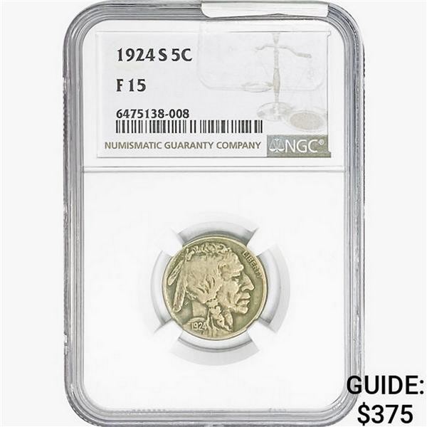 1924-S Buffalo Nickel NGC F15