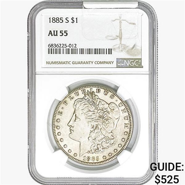 1885-S Morgan Silver Dollar NGC AU55