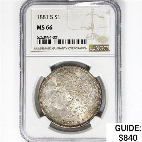 1881-S Morgan Silver Dollar NGC MS66