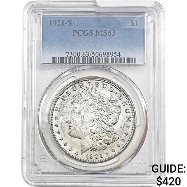 1921-S Morgan Silver Dollar PCGS MS63