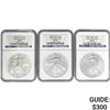 Image 1 : [3]2007-2009 Silver Eagle NGC MS69 Early Releases