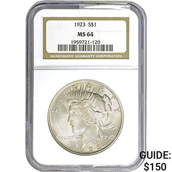 1923 Silver Peace Dollar NGC MS64