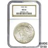 Image 1 : 1923 Silver Peace Dollar NGC MS64