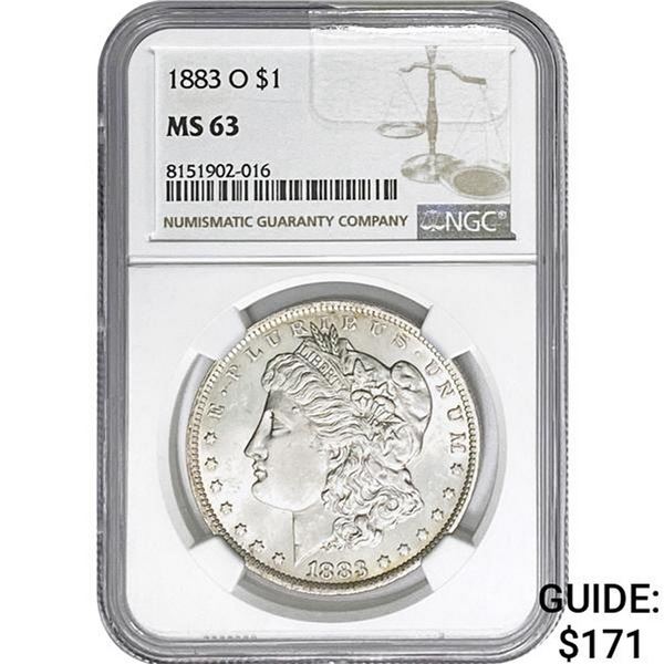 1883-O Morgan Silver Dollar NGC MS63