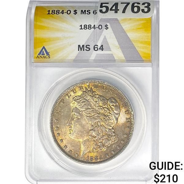 1884-O Morgan Silver Dollar ANACS MS64