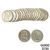 Image 1 : 1963 Franklin Half 20 Coin Uncirculated Roll