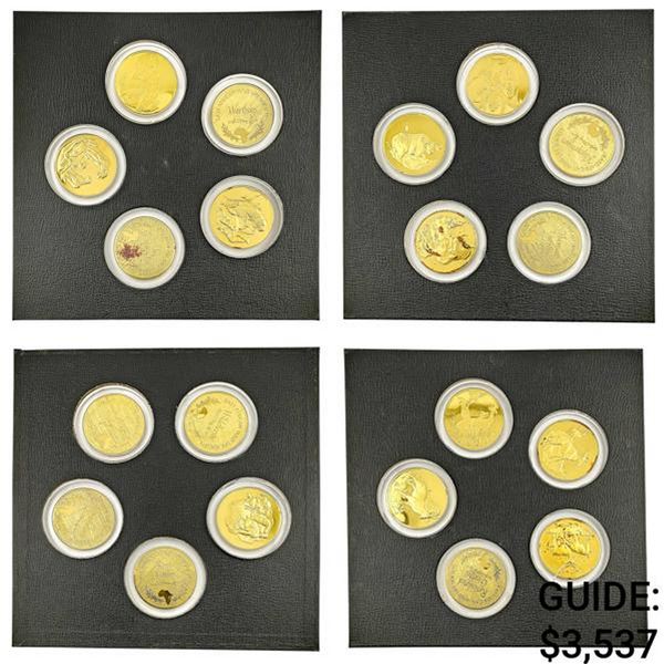 1972 Gold Plate Sterling Silver Medals 39.06oz ASW