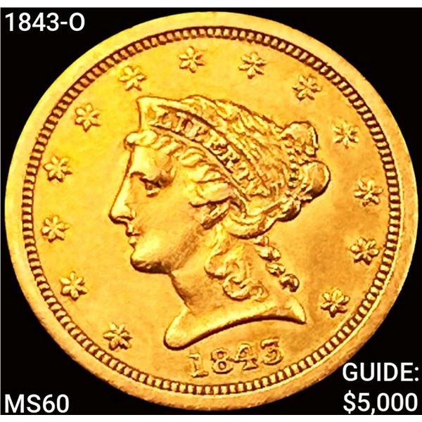 1843-O $2.50 Gold Quarter Eagle UNCIRCULATED