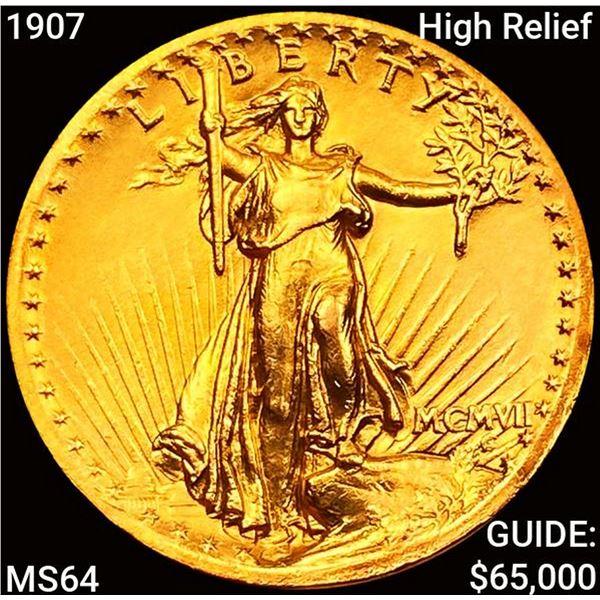 1907 High Relief $20 Gold Double Eagle CHOICE BU