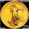 1907 High Relief $20 Gold Double Eagle CHOICE BU