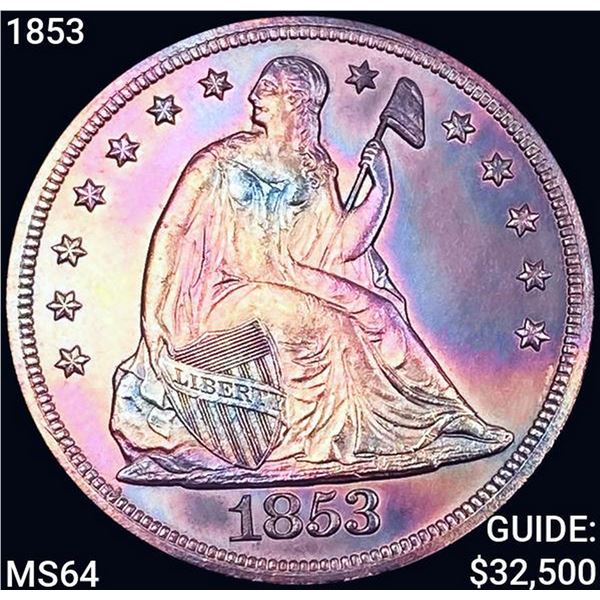 1853 Seated Liberty Dollar CHOICE BU