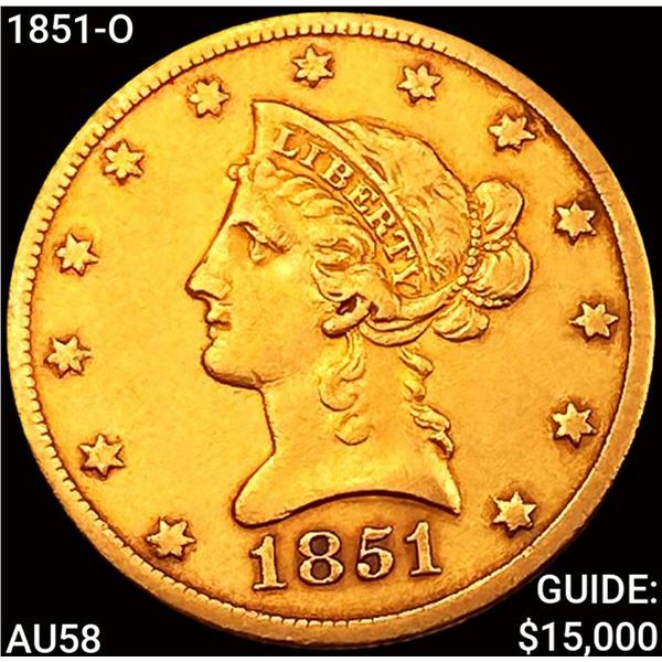 1851-O $10 Gold Eagle CHOICE AU