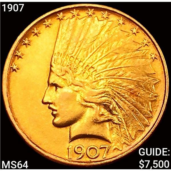 1907 $10 Gold Eagle CHOICE BU