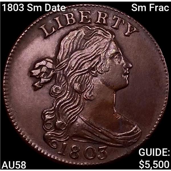 1803 Sm Date Sm Frac Draped Bust Large Cent CHOICE AU