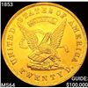 1853 "900" Thous $20 Gold Assay CHOICE BU