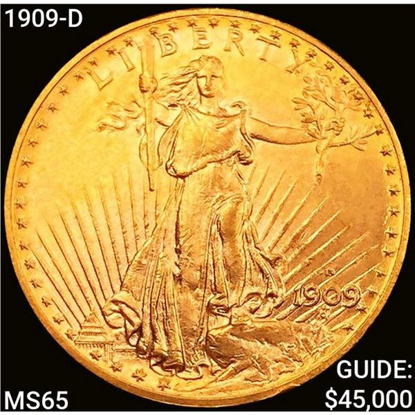 1909-D $20 Gold Double Eagle GEM BU