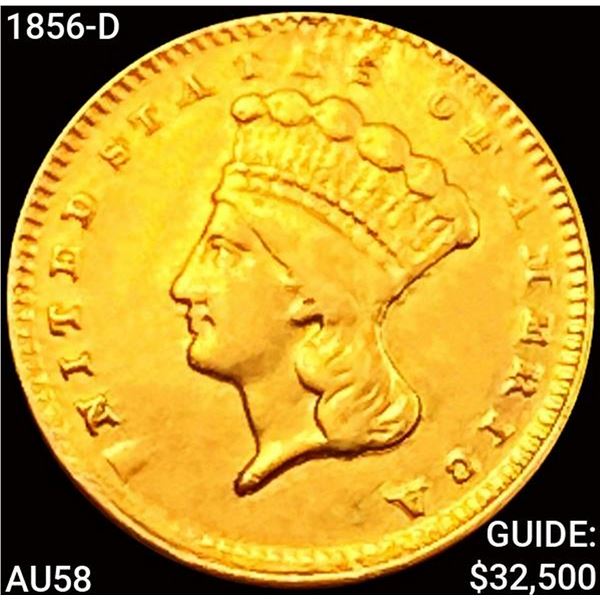1856-D Rare Gold Dollar CHOICE AU