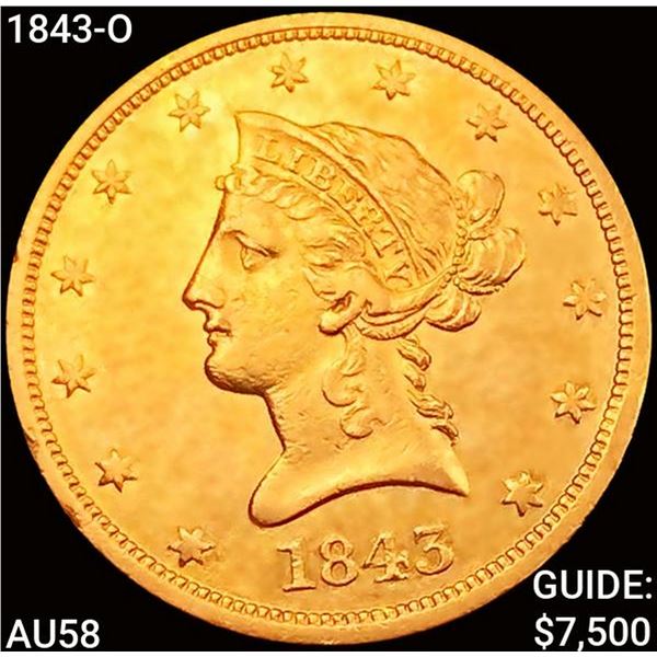 1843-O $10 Gold Eagle CHOICE AU