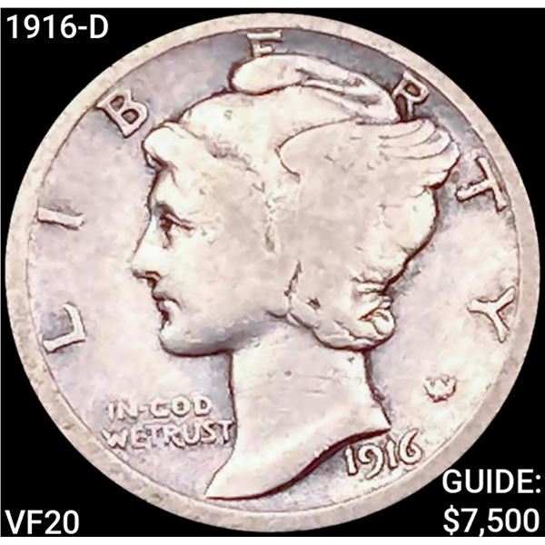 1916-D Mercury Dime LIGHTLY CIRCULATED
