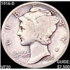 1916-D Mercury Dime LIGHTLY CIRCULATED