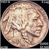 1937-D 3 Leg Buffalo Nickel CHOICE AU