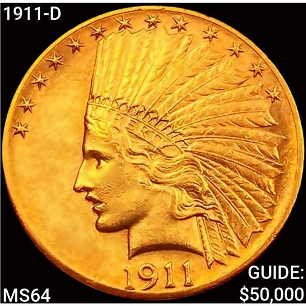 1911-D $10 Gold Eagle CHOICE BU