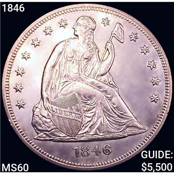1846 Seated Liberty Dollar UNCIRCULATED