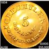 1834 $5 Gold Bechtler Gold Five Dollar CHOICE AU