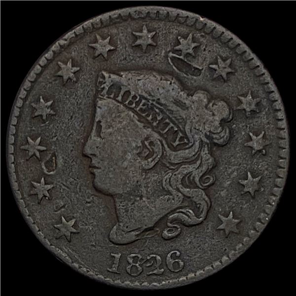 1826 Coronet Head Large Cent NICELY CIRCULATED