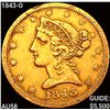 1843-O $5 Gold Half Eagle CHOICE AU