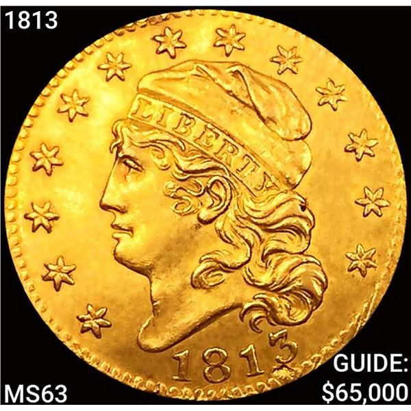 1813 $5 Gold Half Eagle CHOICE BU