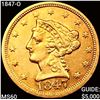 1847-O $2.50 Gold Quarter Eagle UNCIRCULATED