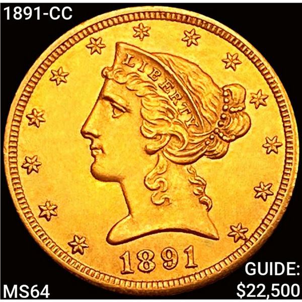 1891-CC $5 Gold Half Eagle CHOICE BU