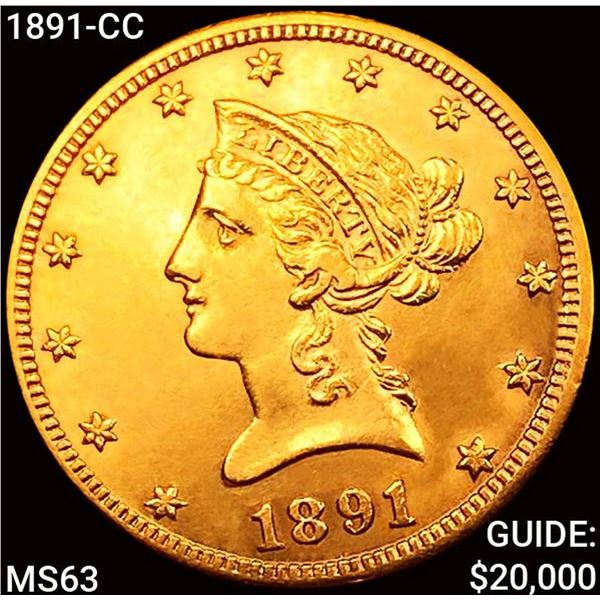 1891-CC $10 Gold Eagle CHOICE BU