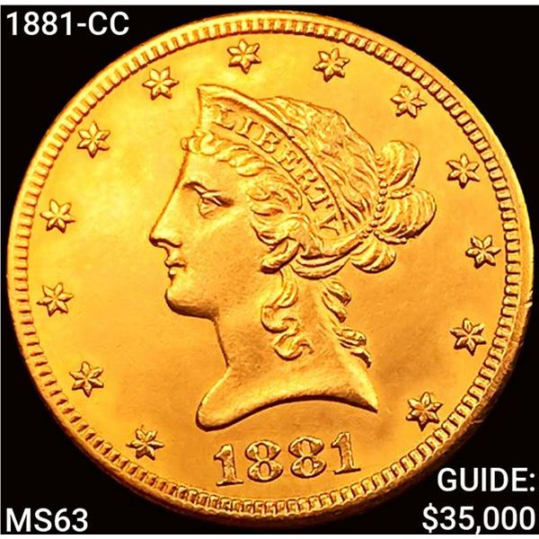 1881-CC $10 Gold Eagle CHOICE BU