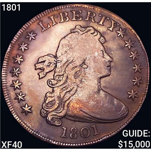 1801 Draped Bust Dollar NEARLY UNCIRCULATED